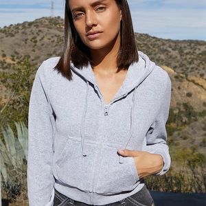 Brandy Melville Heather Grey Crystal Hoodie One Size